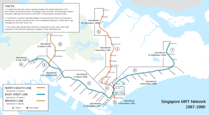 The first MRT map Singapore