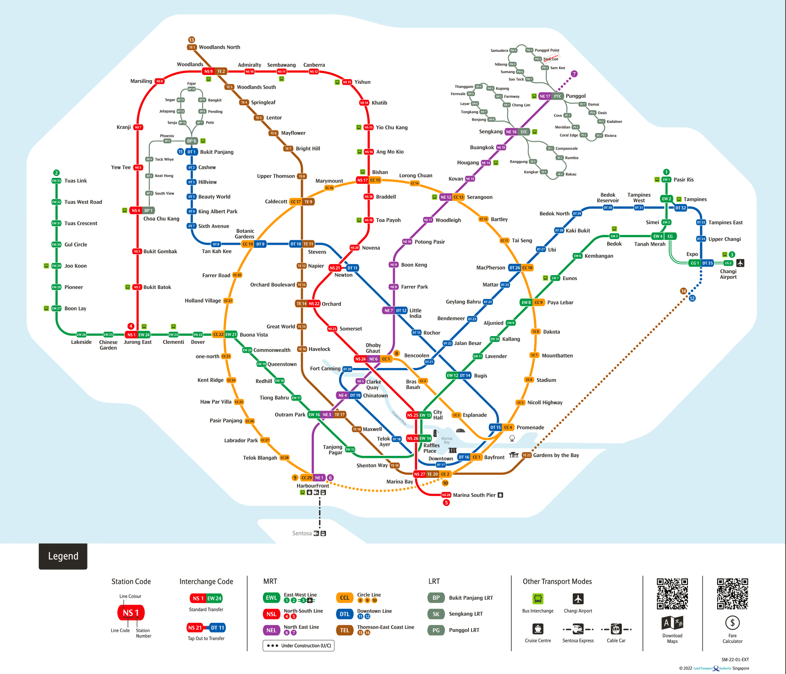 MRT Map of Singapore SG 2023