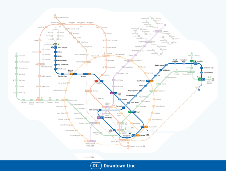 Downtown Line Map MRT Map