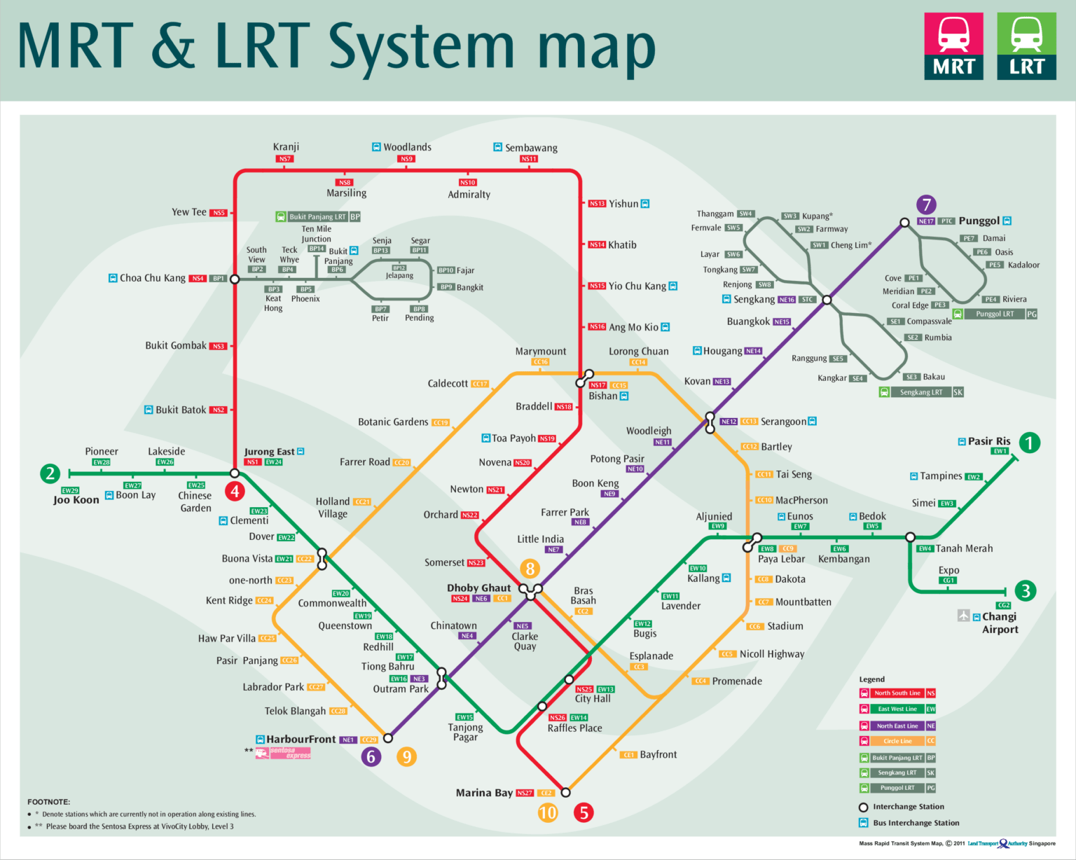 MRT Map Singapore - SG line maps in all languages