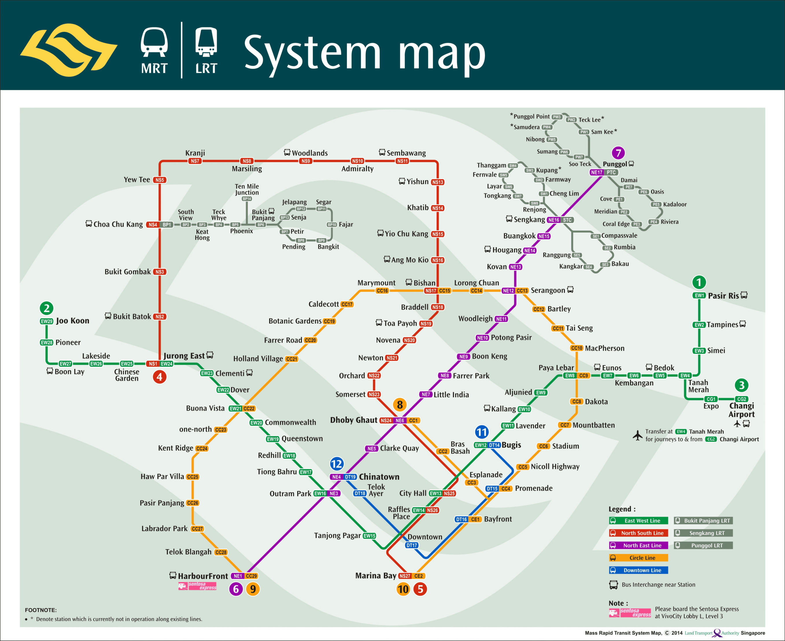 MRT Map from 2014
