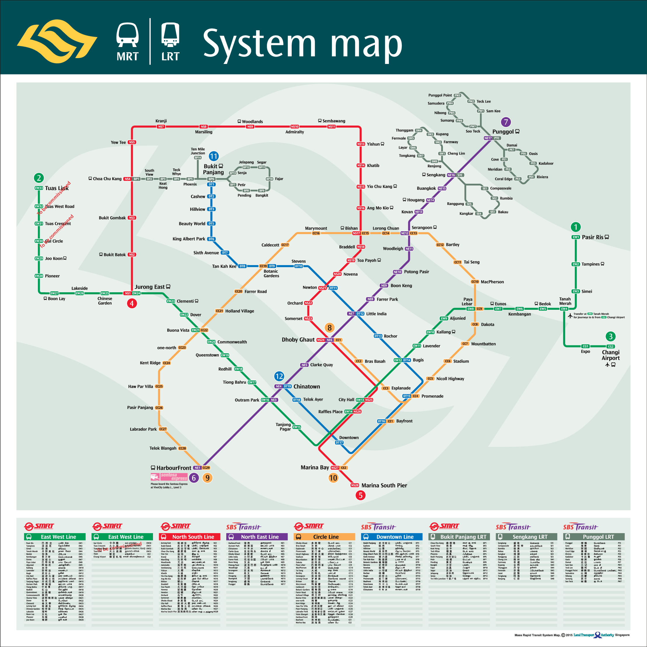 MRT map from 2015