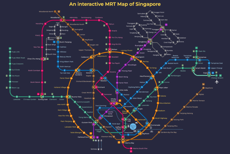 MRT Map Singapore - SG line maps in all languages